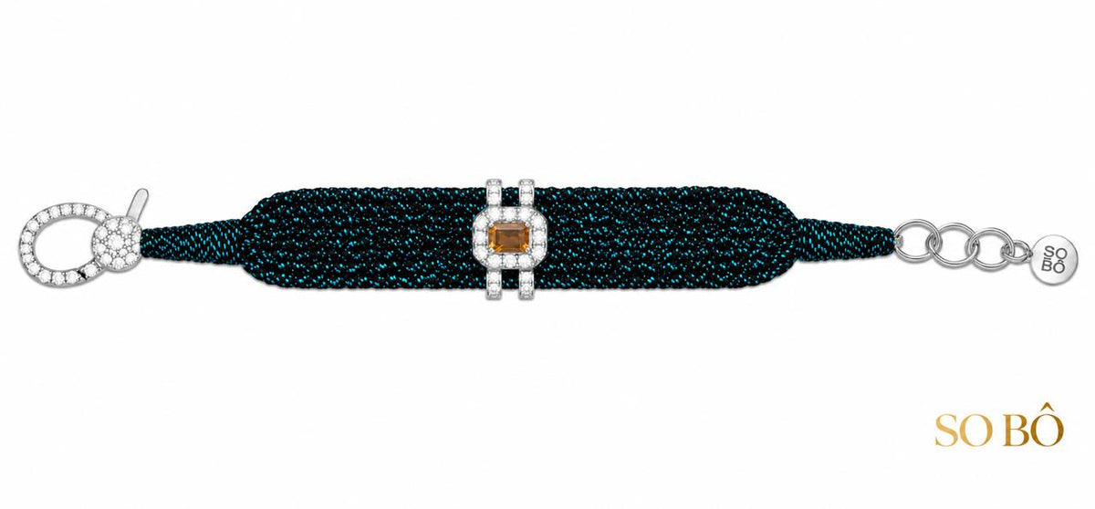 Karolina Citrine Navy Blue